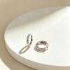 Unisex Light Luxury Bamboo Joint Diamond Inlaid Titanium Steel Hoop Earrings
