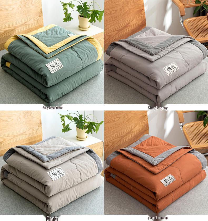 Edredón de Algodón Puro Lavado - Suave, Ligero, Transpirable, Perfecto para el Verano, Disponible en Tamaños Individual y Doble.