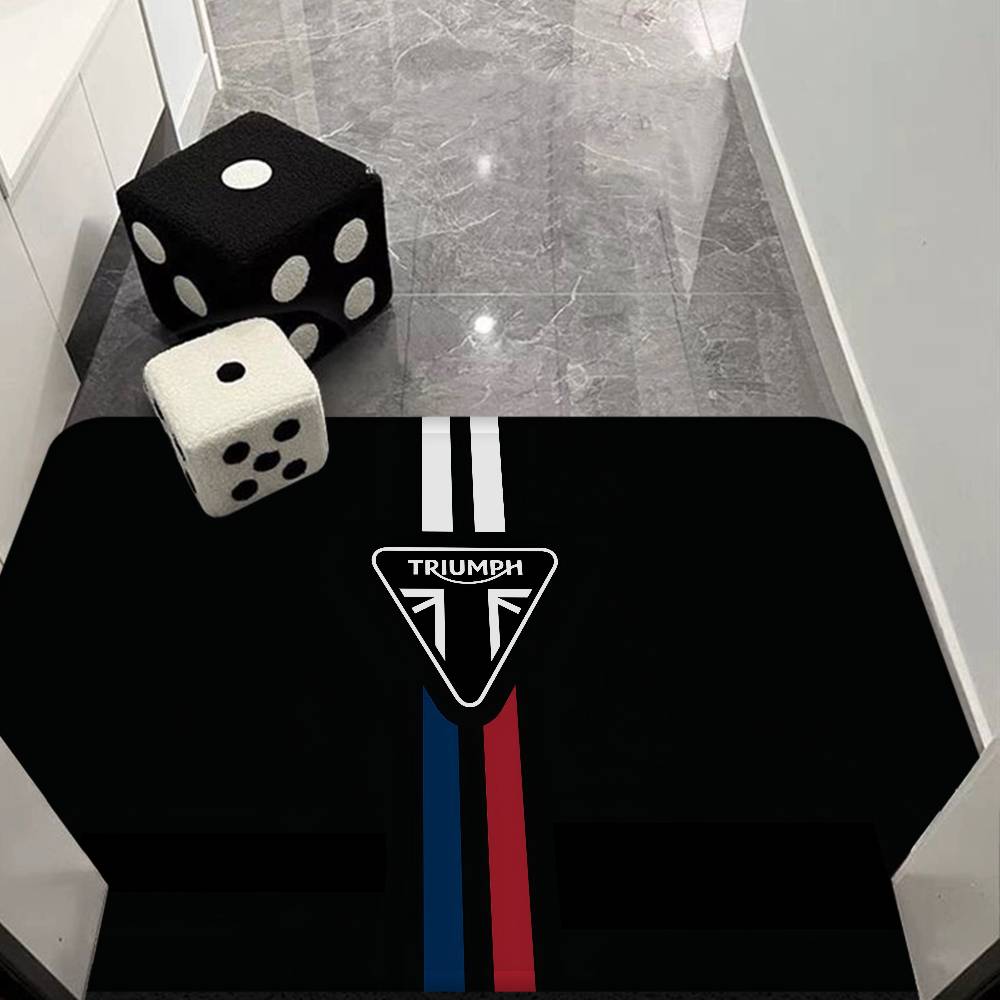T-Triumph Motocykl Logo Wycieraczka Pokój Dziecięcy Dekoracja Sypialni Balkon Antypoślizgowa Wycieraczka Wycieraczka do Salonu Dywanik