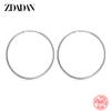ZDADAN 925 Silver 35/50/60MM Hoop Earrings for Women Fashion Jewelry Gift