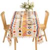 Geometric Cotton Linen Texture Tablecloth Suitable for Living Room, Coffee Table, Dining Table Fabric