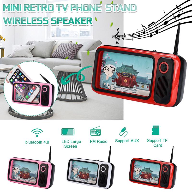 Retro TV Style Phone Stand With Bluetooth Speaker Amplifier main image 1