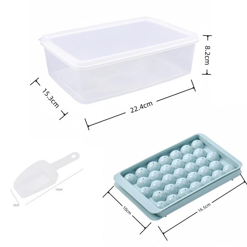Spherical Ice Cube Tray with Lid for Ice Hockey - Makes 33 Cubes