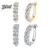 Commuting Earrings 1 Pair Ear-buckle Earrings Circle with Dazzling Cubic