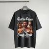 Chuck Norris RIP T-Shirt Hip Hop Gewaschen Kurzarm Harajuku T-Shirts Vintage Unisex Damen Streetwear Sommer Oberteile T-Shirts