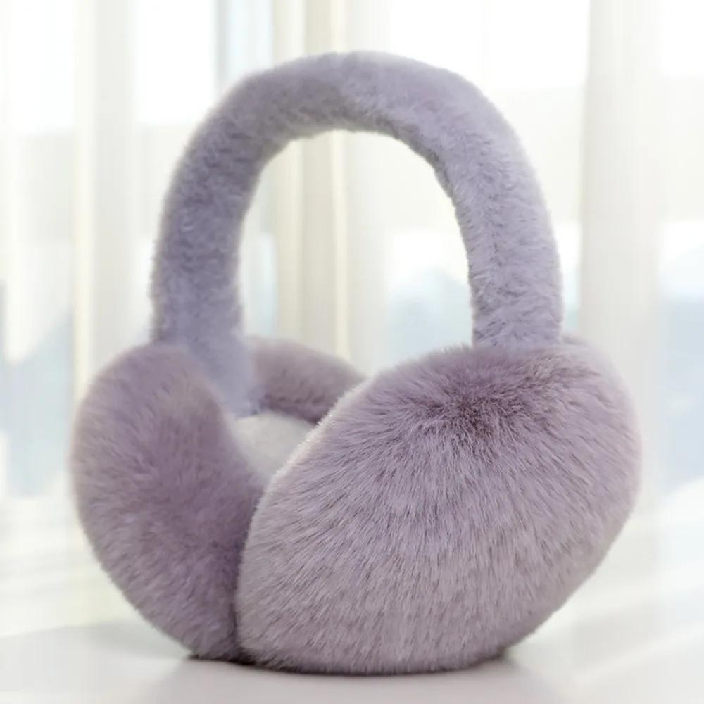 Morbido peluche scaldino per le orecchie inverno caldo paraorecchie per donna uomo moda colore solido paraorecchie protezione dal freddo esterno paraorecchie copertura per l'orecchio