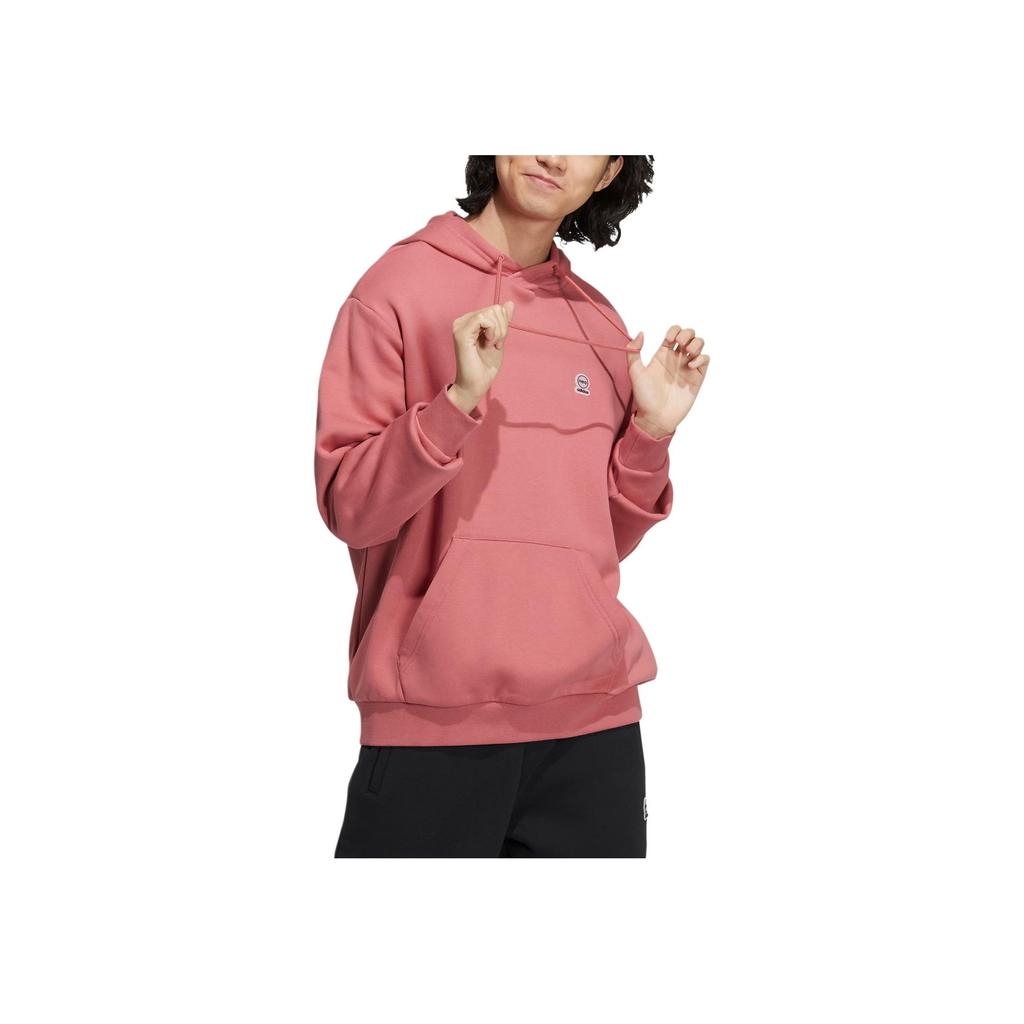 Adidas Neo Pure Color Hooded Long-Sleeve Sweatshirt with Logo Unisex Tops Pink HN8725