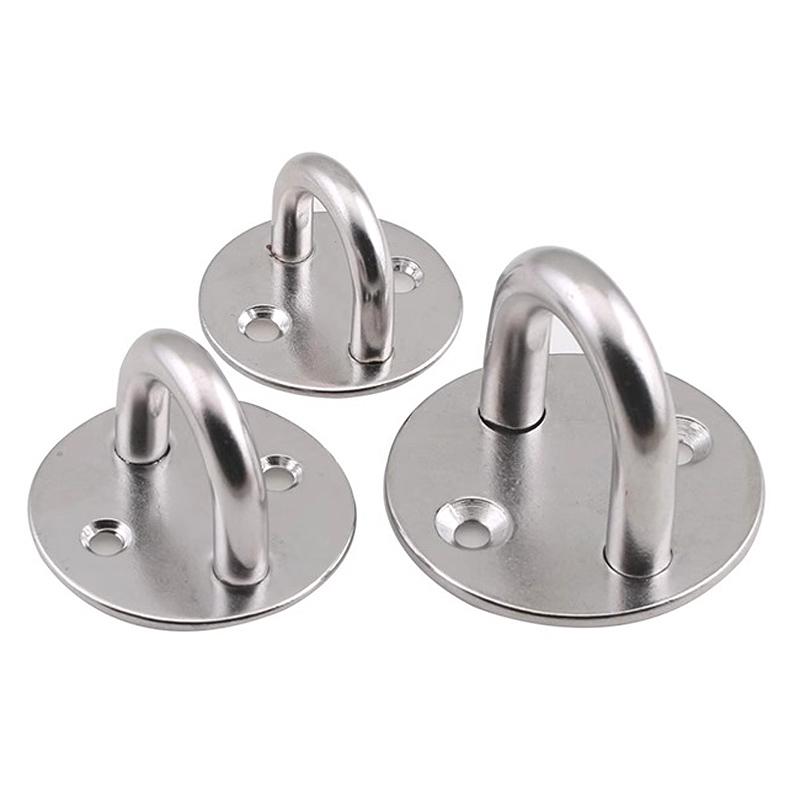 M5-M12 304 Stainless Steel Hook Eye Plate Heavy Duty Round/Square/Oval/Diamond Pad Staple Ring Hook Loop U-Shaped Eyelet Bracket
