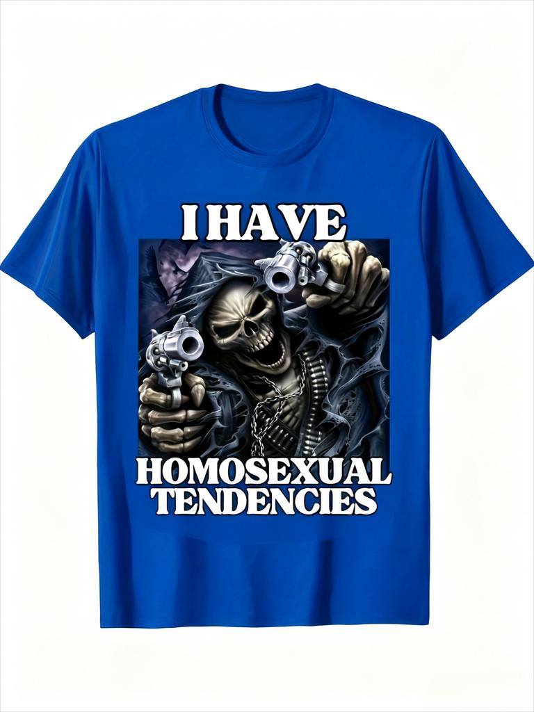Cooles Skelett-Krieger-T-Shirt Mit Kräftigem Textdruck Unisex Oversized Passform Atmungsaktives Gewebe Für Den Täglichen Gebrauch