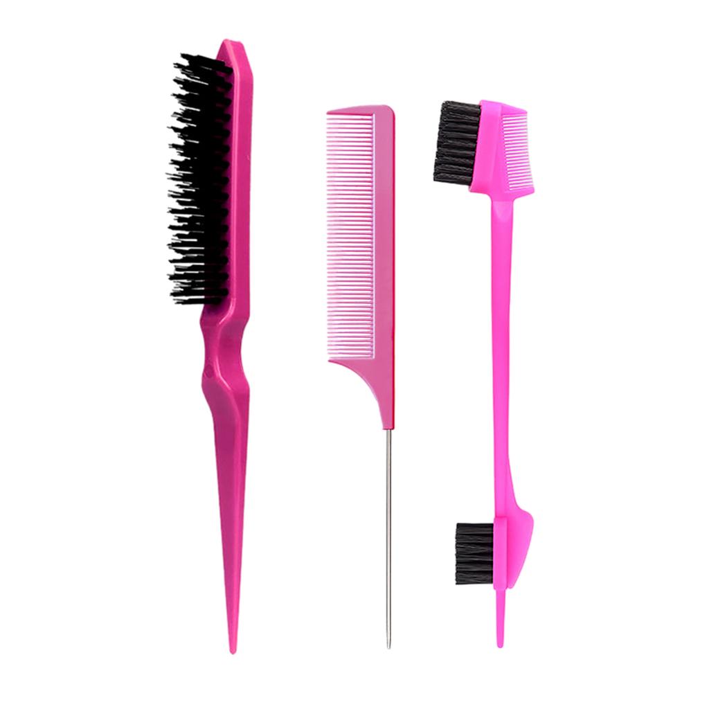 3pcs Hair Styling Comb Set Hair Brush Accessories Double Sided Edge Control Hair Combs