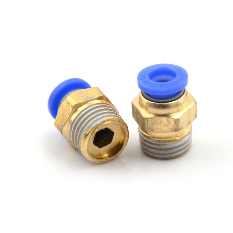 5 stk hann 1/4" - 6 mm rett innskyvningstilpasning pneumatisk trykk for å koble til luft