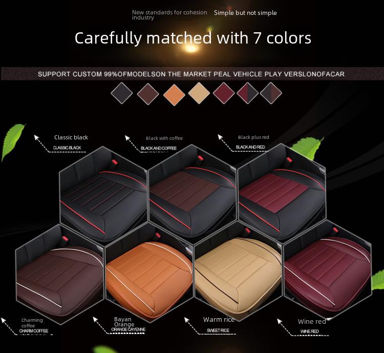 Universal Car Seat Cushion Set: Luxury Nappa Leather, All-Season, Backless Design, Fits Five Seats