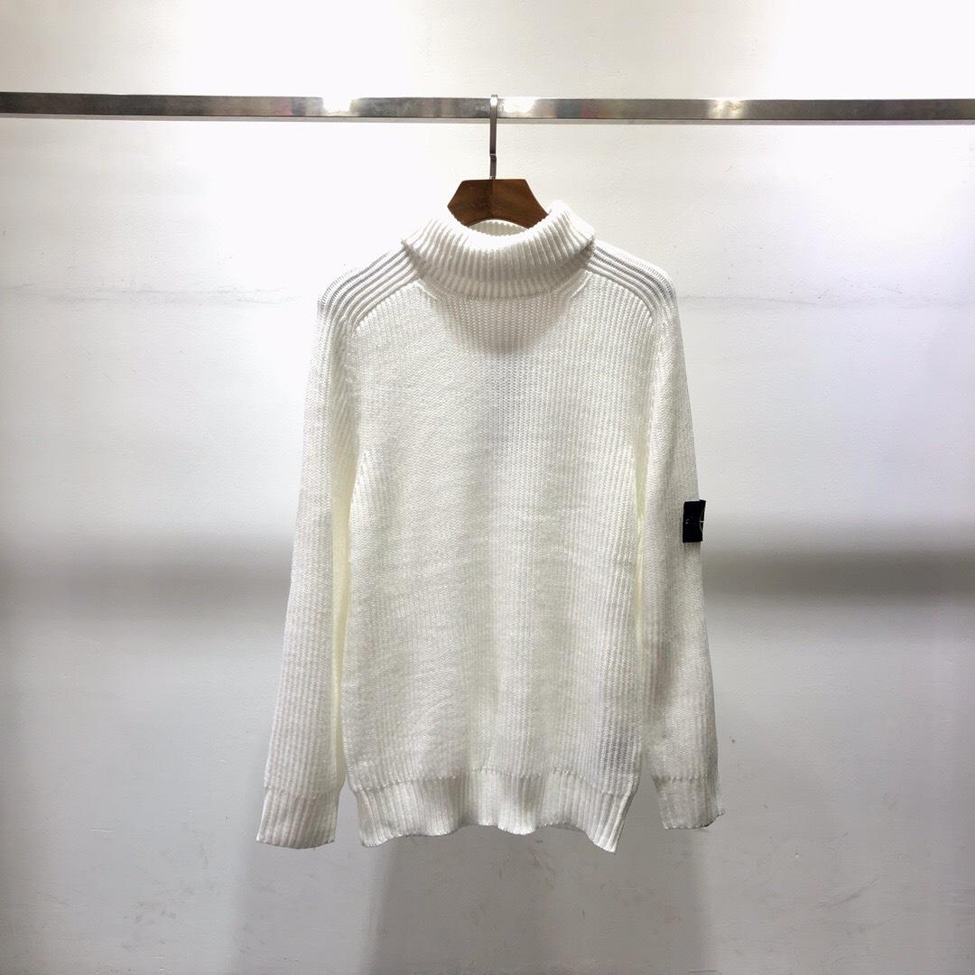

High-Version Autumn/Winter Classic Knit Sweater with Ribbed Cuffs, Lapel, Pullover Design, and Long Sleeves Medium білий