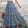 BITCED Women's Fashion Casual Floral Print Summer Spring Skirt