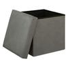Lilou FOLDABLE POUFFE, gray, WITH STORAGE, soft