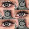 FUNSACHY 1pair Colored Contact Lenses Black Contacts Gray Lenses Natural Brown Contact Lenses Yearly Beautiful Pupils for Women