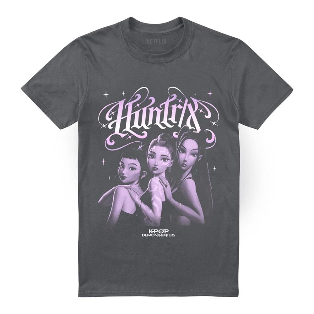 

Kpop Demon Hunters Huntrix Gothic Gradient Unisex 100% Cotton T-shirt Mens Tees Top S-4XL, Charcoal 4XL