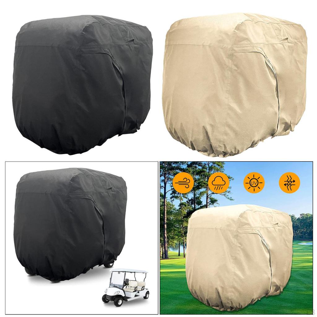 Cart Cover , 2 Passenger Golf Buggy Sun Zipper Sunscreen with Bottom Elastic Strap