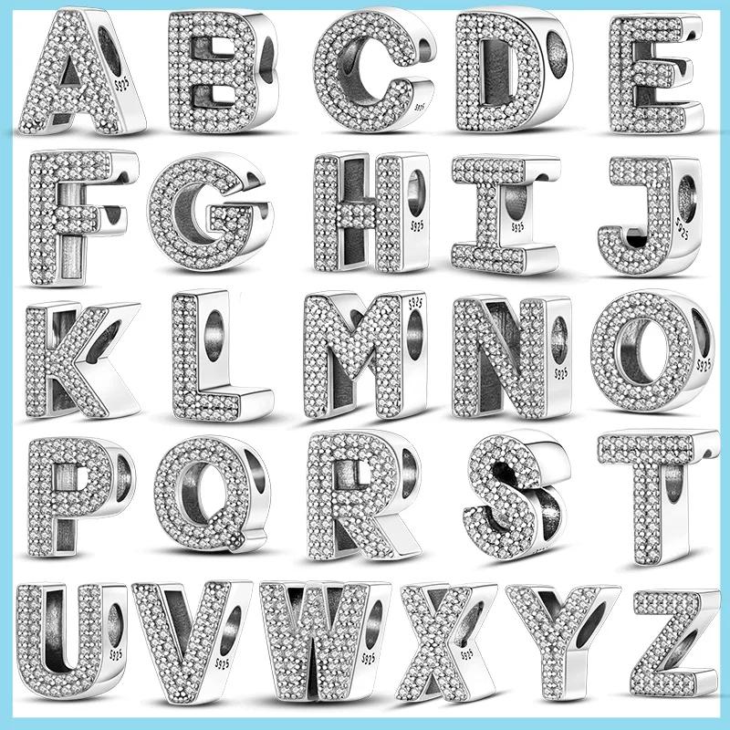 Copper Metal 26 Letter A-Z Alphabet Bead Components Charm Bead Component Compatible With Authentic Original Necklace Bracelet High Quality Fine