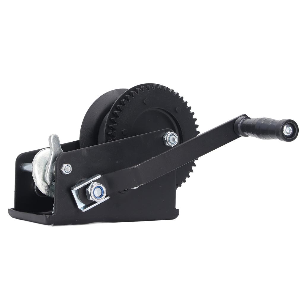Boat Trailer Winch Heavy Duty Manual 2 Way Adjustable Ratchet Hand Crank Gear Winch with Hook for Truck 3200lbs
