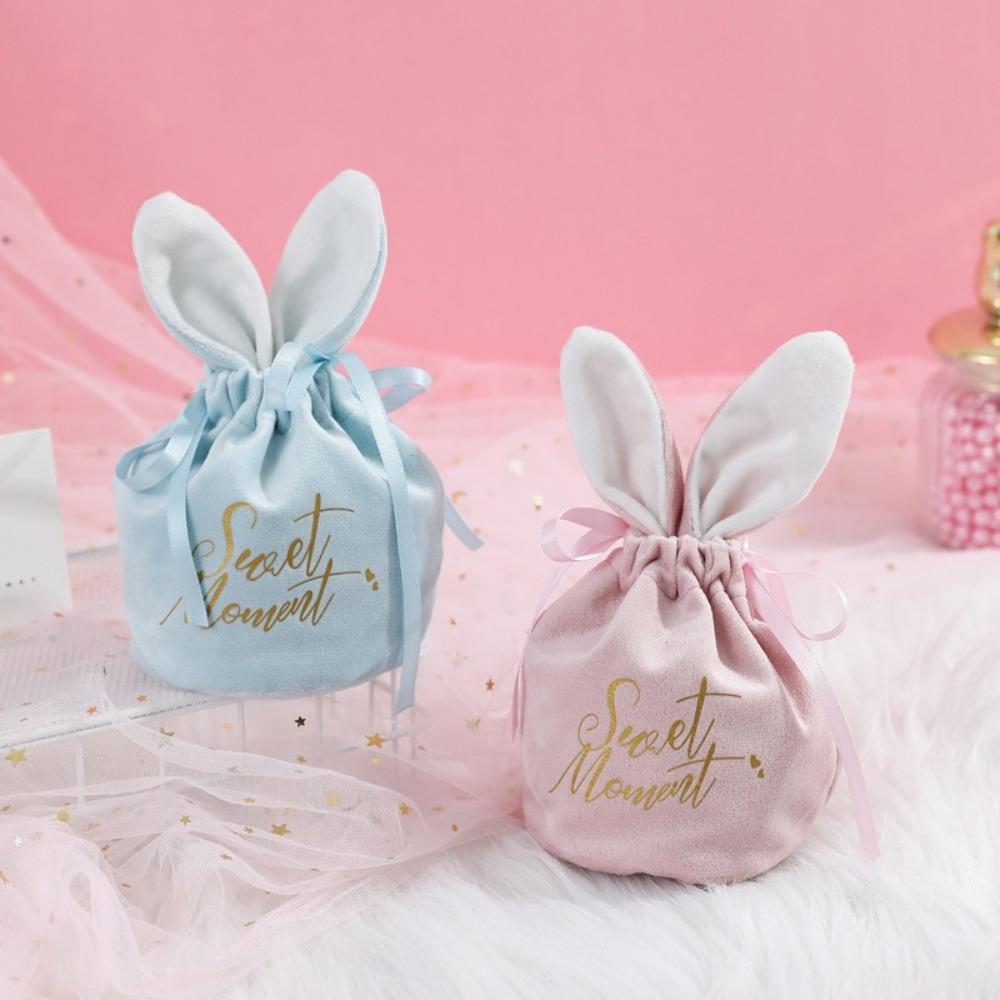 Bunny Ears Wedding Candy Bags Easter Rabbit Gift Packing Bags New Jewelry Organizer Birthday Party