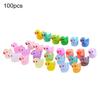 100Pcs Mini Duck Figurine Luminous Miniature Cartoon Yellow Duck Ornament DIY Microlandscape Fairy Garden Animal Resin Statue Decoration