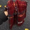New Christmas atmosphere red plaid scarf women's winter versatile warm thickened student scarf tide