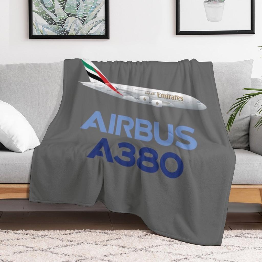 Airbus A380 airplane Throw Blanket Outdoor Soft Blanket for Picnic Beach Camping