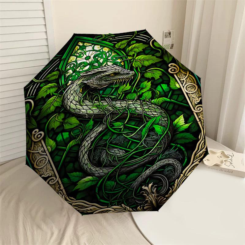 

1PC Warner serpent vines Umbrella-8-Rib Reinforced, Automatic Open, Lightweight & Durable-A37