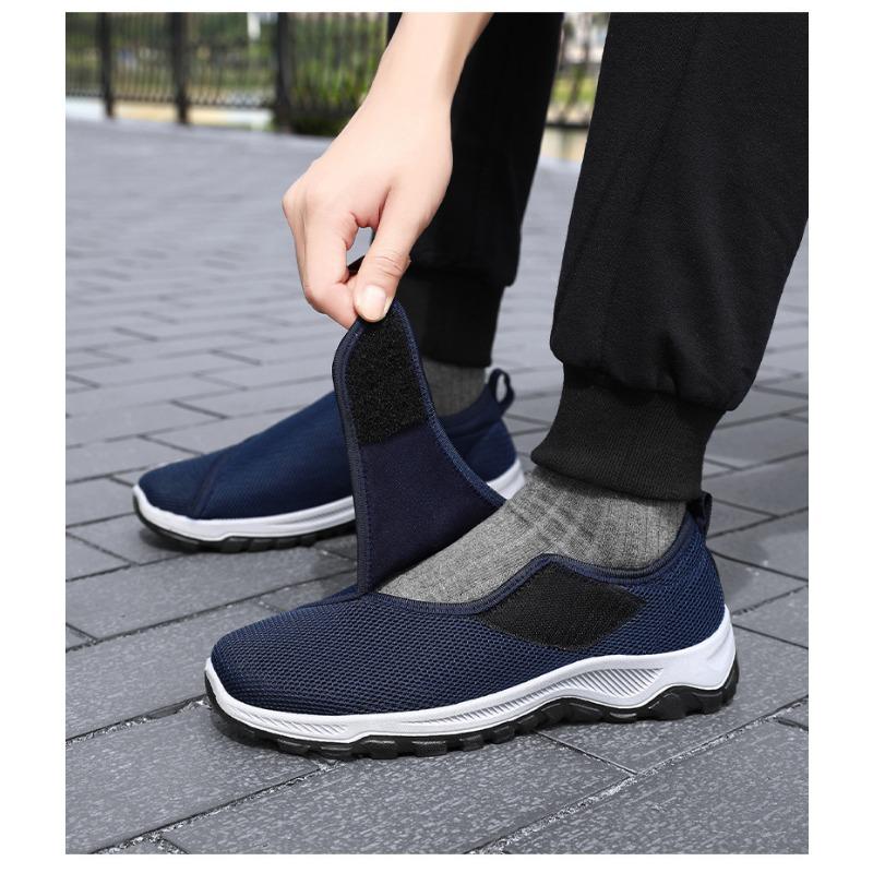 Pantofi casual respirabili din plasă pentru bărbați, pantofi simpli cu velcro
