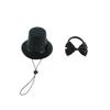 Pet Top Hat With Bow Tie For Dog Cat Birthday Party Gradation Halloween Costumes Accessories 2pcs Formal Accessories Set
