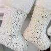 4pcs Furry Christmas Stockings Assorted Color for Home Office Decors Holiday Mantlepiece Hanging Socks
