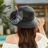 Chapeau de soleil Kentucky en organza pour femme, chapeau à large bord avec fleurs, idéal pour l'église, la plage, le Derby, pour un goûter ou un mariage