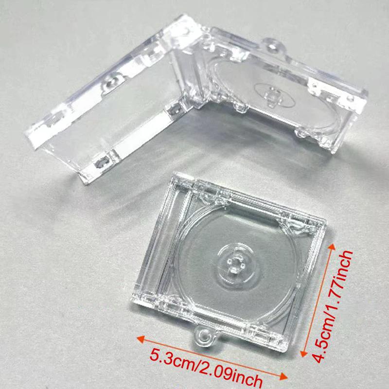 Mini Cd Keychain Album Cases Plastic Cd Cases Clear DVD Cover Bulk DVD Jewel Keyring Music Blank Mini Compact Disc Holder