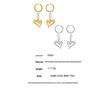 Titanium Steel 18k Gold Plated Heart Earrings with Cross Tassel and Imitation Pearl