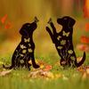 Outdoor metal cat garden wooden stake decoration courtyard lawn decoration art rust proof steel cat decoration suitable for animal enthusiasts