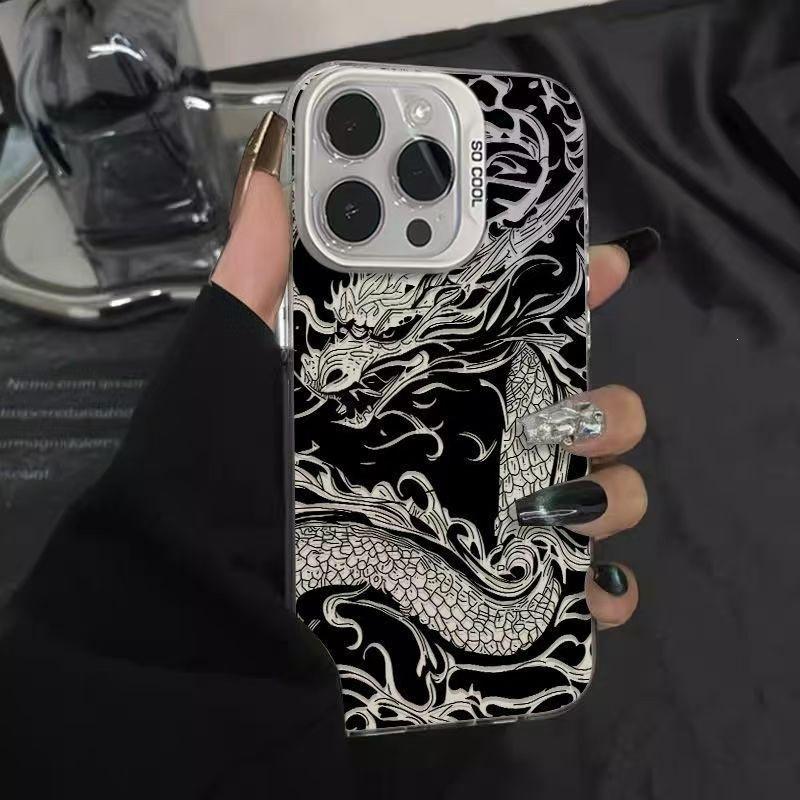 Ancient Dragon iPhone16 mobile phone case 16plus ultra-thin 15Plus matte retro 13 niche protective case 1