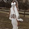 Flowing Girls Head Gauze Polyester Bridal Tulle Portable Bow Veil Hair Hoop  Photo Props