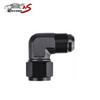 1-2PC AN8 Female To 8AN Male 90 Degree Flare Swivel Hose Fitting Adapter Black