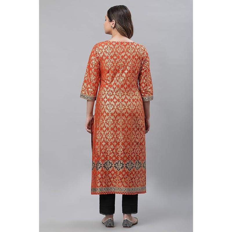 Aurelia Women s Cotton Regular Shirt (23AUA14531-507620_Burnt Orange L оранжевый