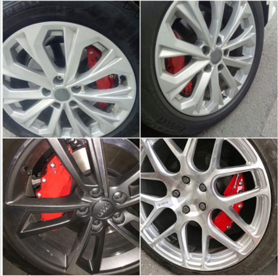 2PCS 3D Red Car Universal Disc Brake Caliper Covers Left & Right Accessories Kit