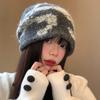Wool knitted wool cold hat women's versatile big head circumference piled hat shows a small face to keep warm autumn and winter hat tide