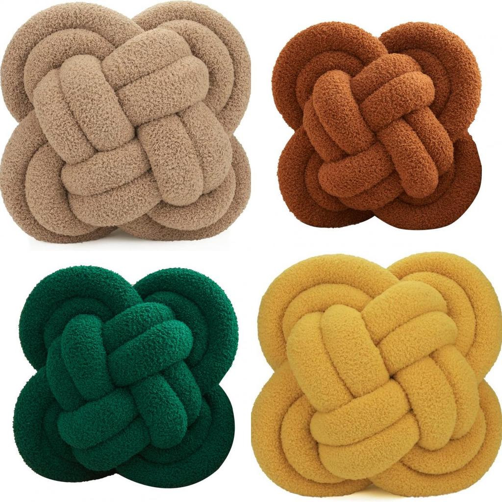 Knoten-Kissen mit Lammwollbezug für moderne Wohnkultur