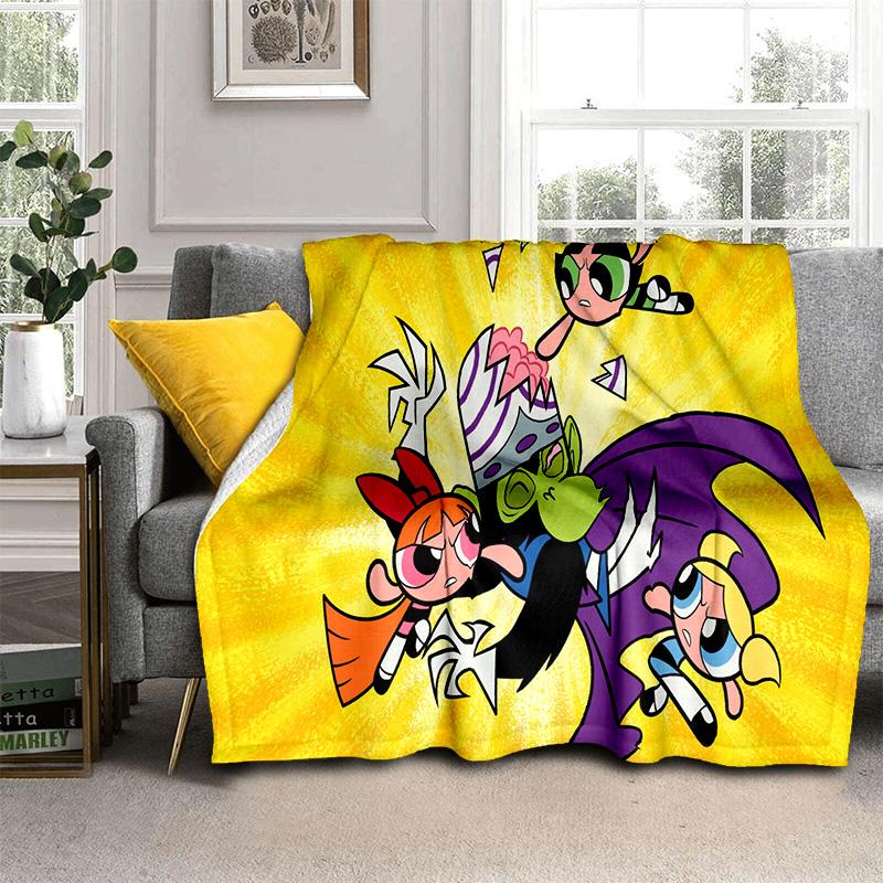 Cute P-Powerpuff Girl Cartoon Blanket,Soft Throw Blanket for Home Bedroom Bed Sofa Picnic Travel Office Rest Cover Blanket Kids