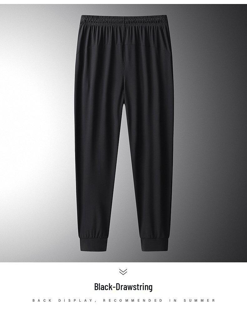 Pánské nadměrné rychleschnoucí sportovní kalhoty z ledového hedvábí - Lehké letní ležérní