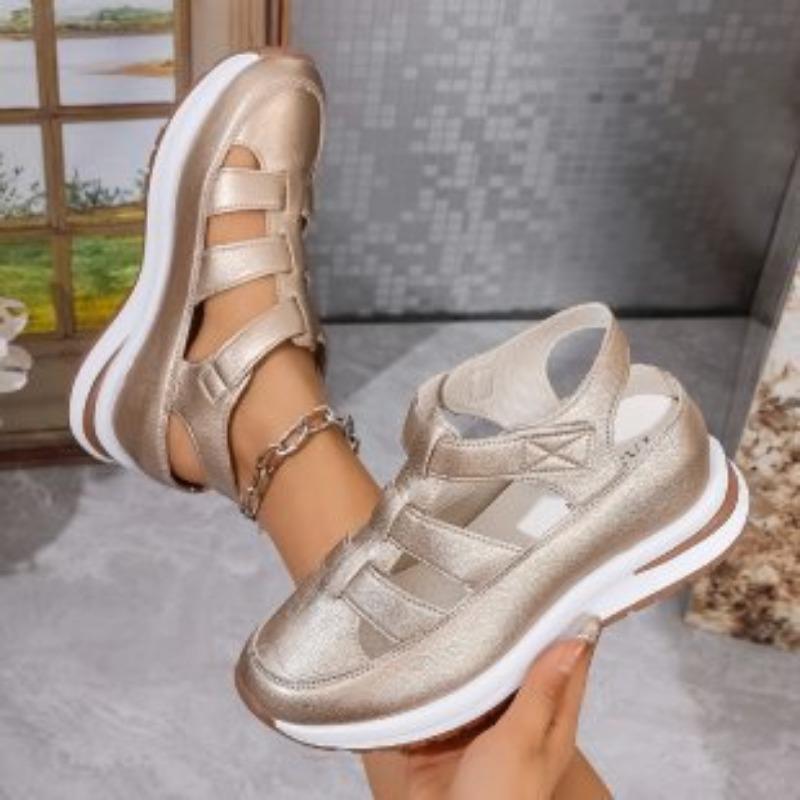 Hollow casual sandals women's outer wear summer new versatile thin muffin thick sole women's shoes