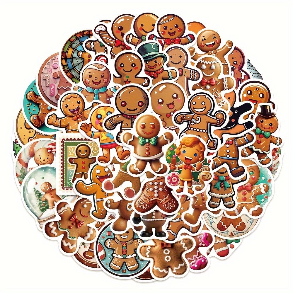 50PCS Kawaii Christmas Dessert Gingerbread House Stickers for Scrapbooking Skateboard Phone Case Children's Gift Toy