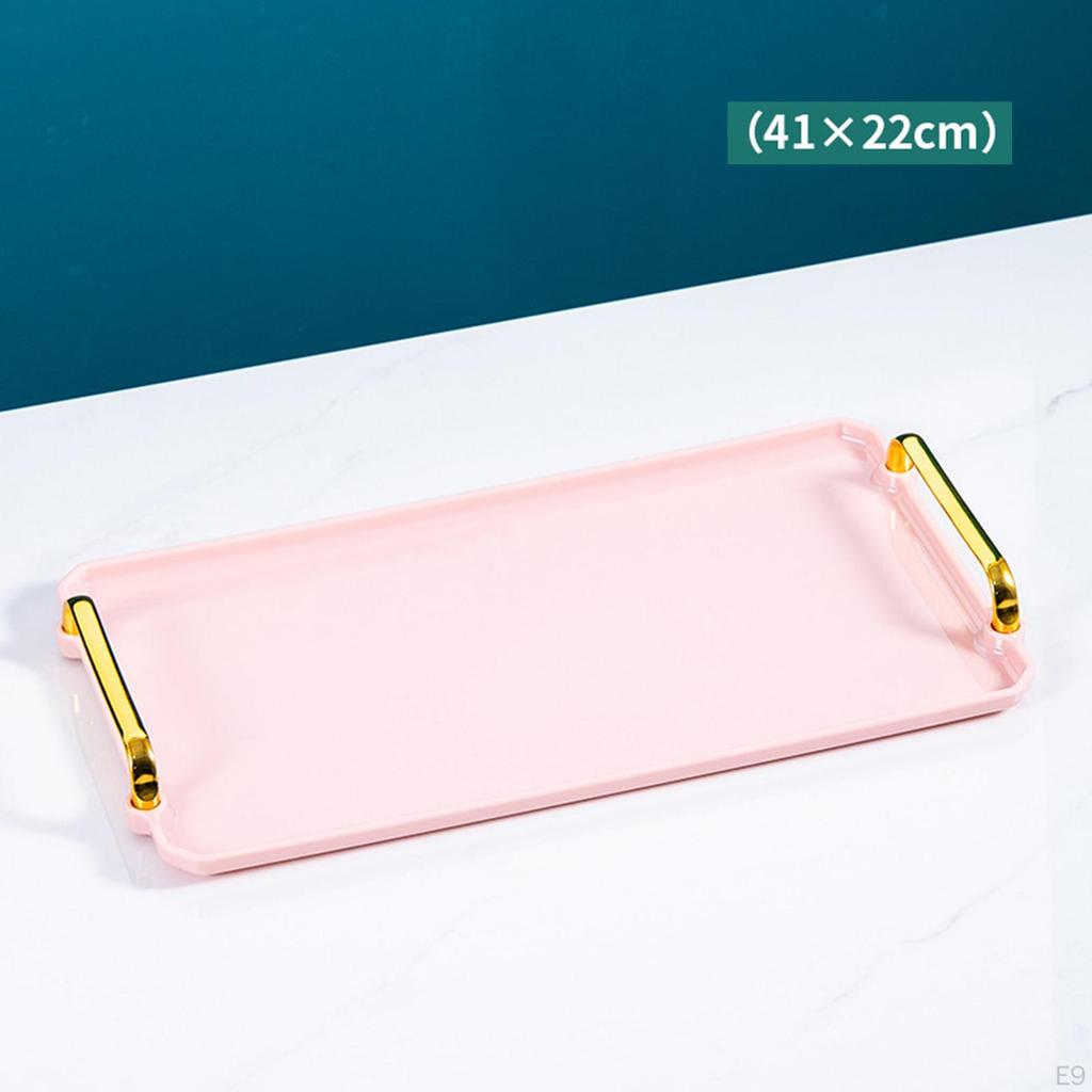 Tray with Handles,Non Slip Platters,Plastic Restaurant Serving Tray, for Parties Coffee Table Home