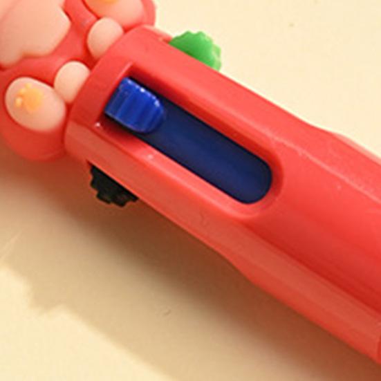 2 ks kuličkového pera Mini 4v1 Vícebarevné pero s roztomilými 3D panenkami Dekorace Hladké psaní Bezstresové Přenosné pero pro psaní deníku Poznámky