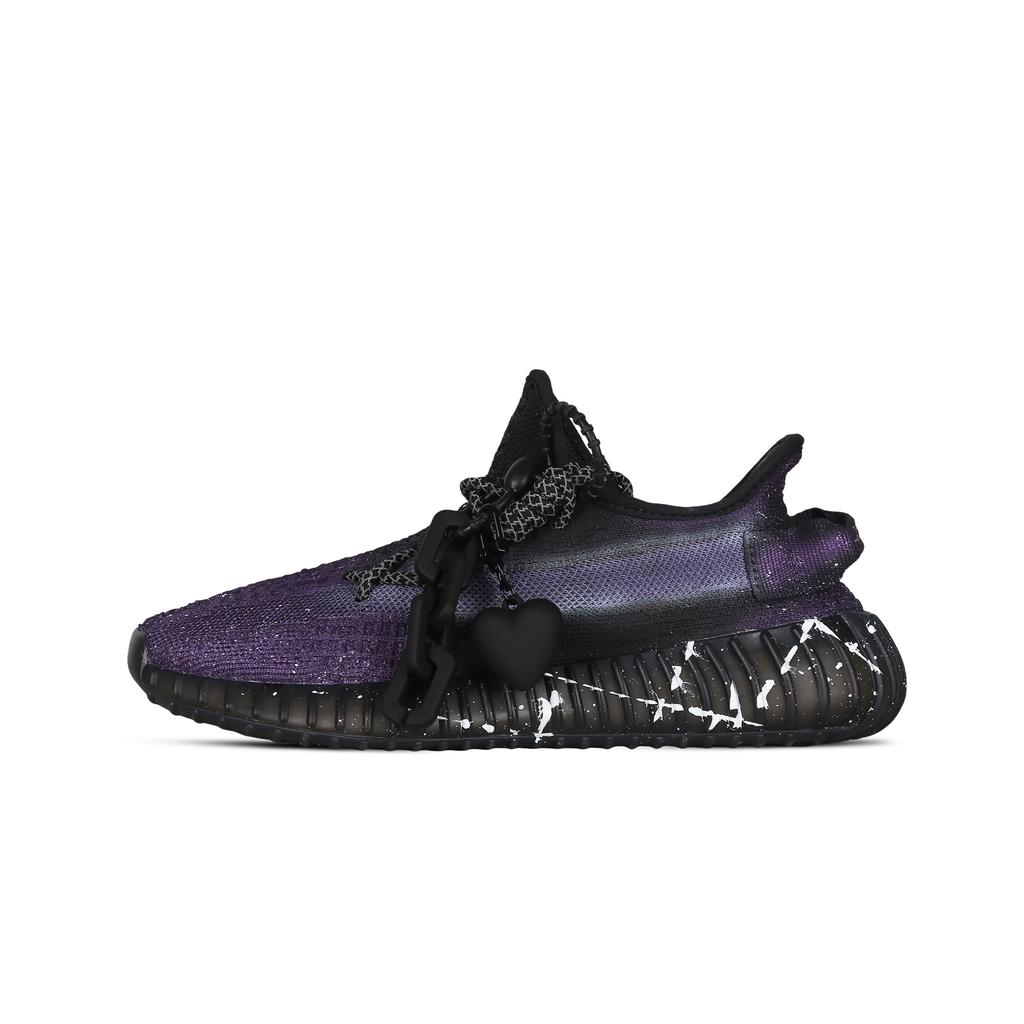 Adidas Originální Yeezy Boost 350 V2 Night Song Ink Splatter Protiskluzové Nízké Ležérní Boty Unisex Černá Fialová HQ4540(Tým368-)